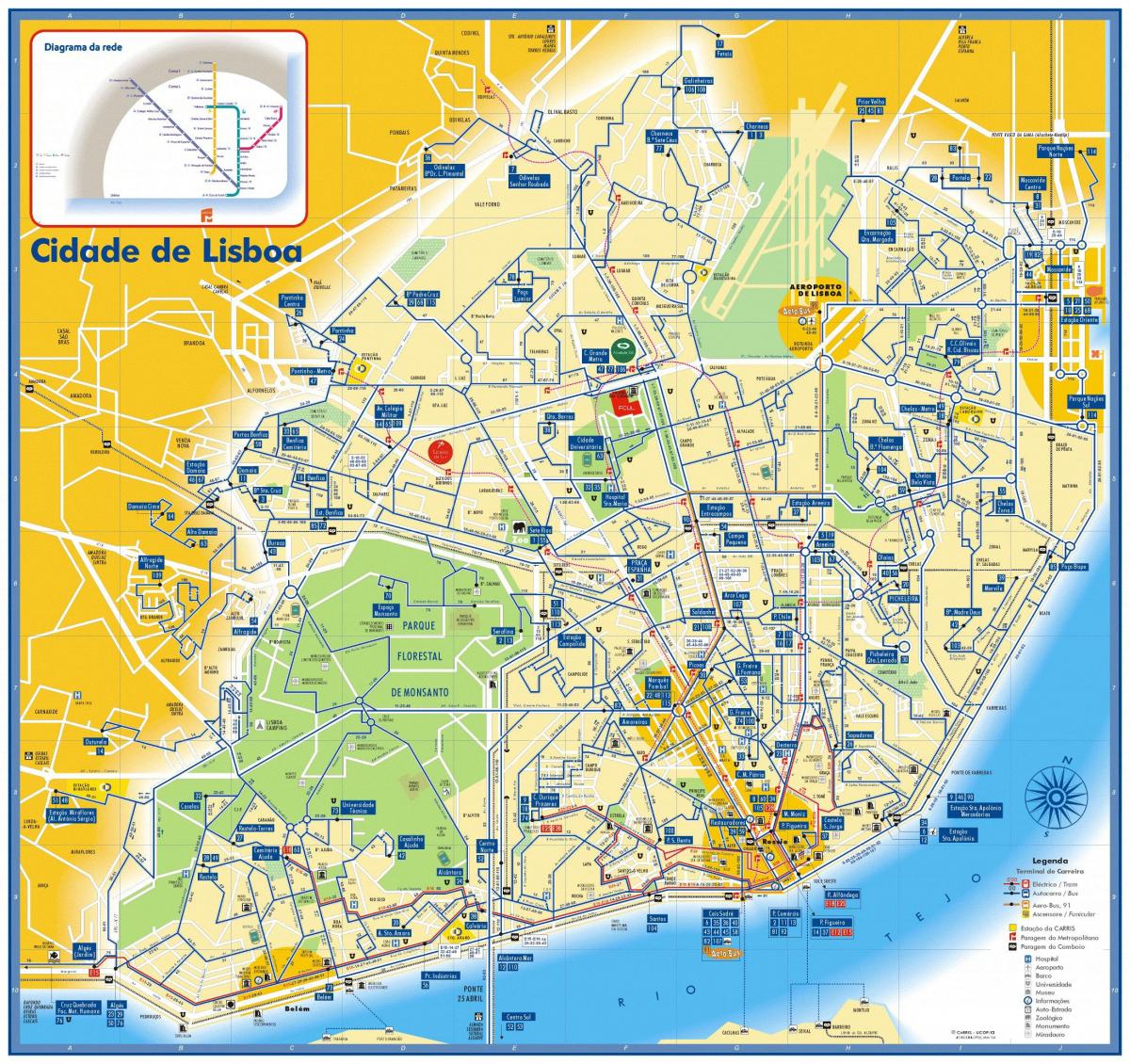 Mappa della stazione degli autobus di Lisbona