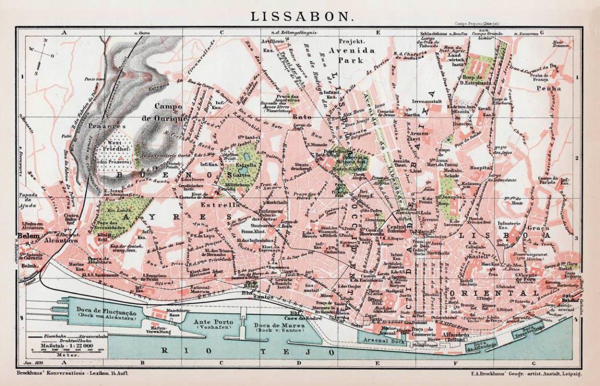 Mappa storica di Lisbona
